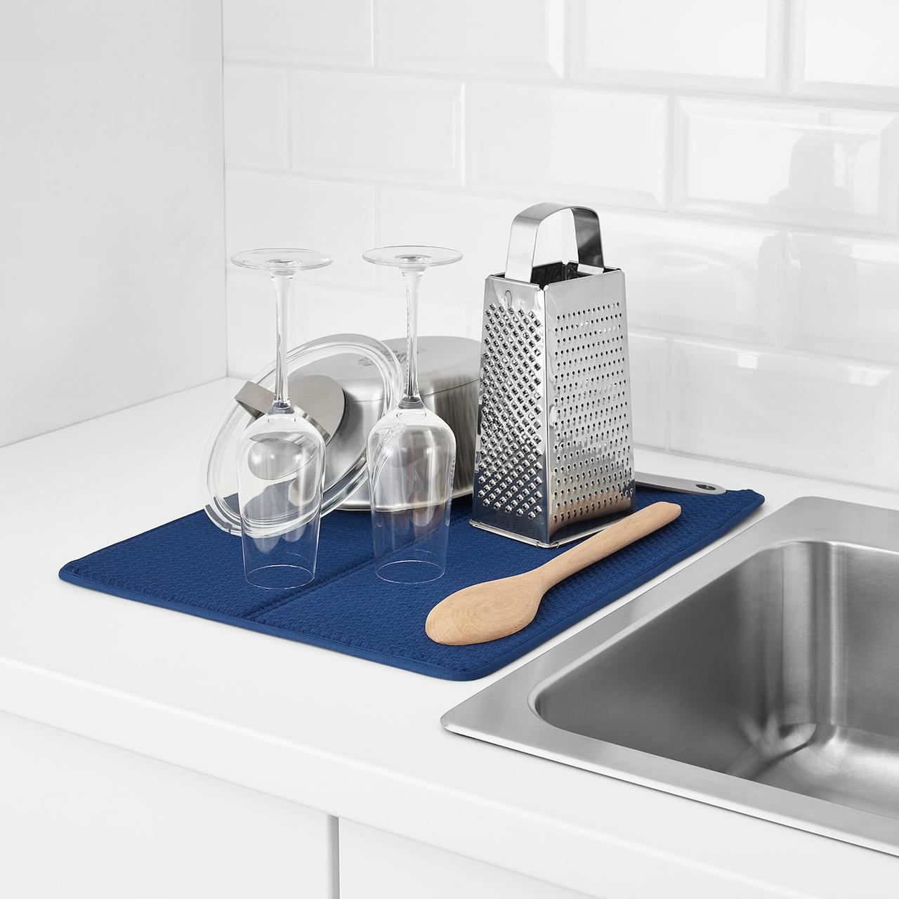 IKEA/ НЮХОЛИД Коврик для сушки посуды, синий44x36 см - фото 3 - id-p131529712