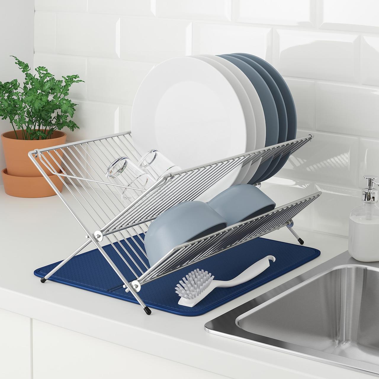 IKEA/ НЮХОЛИД Коврик для сушки посуды, синий44x36 см - фото 7 - id-p131529712