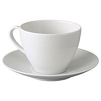 ВЭРДЕРА Чашка чайная с блюдцем, белый360 мл