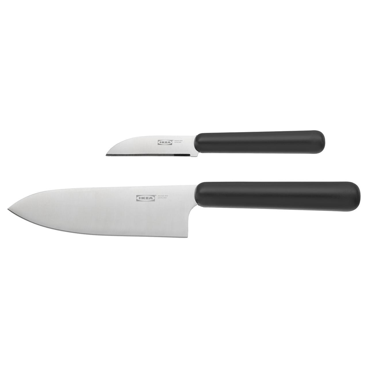 IKEA/ ФОРДУББЛА Набор ножей, 2 предм, серый