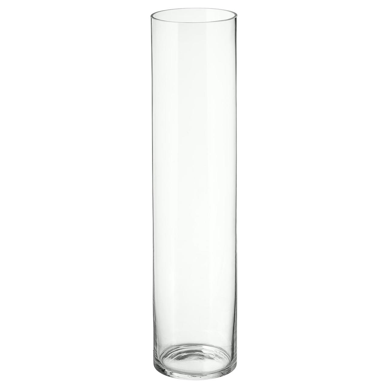 IKEA/ ЦИЛИНДР Ваза, прозрачное стекло68 см