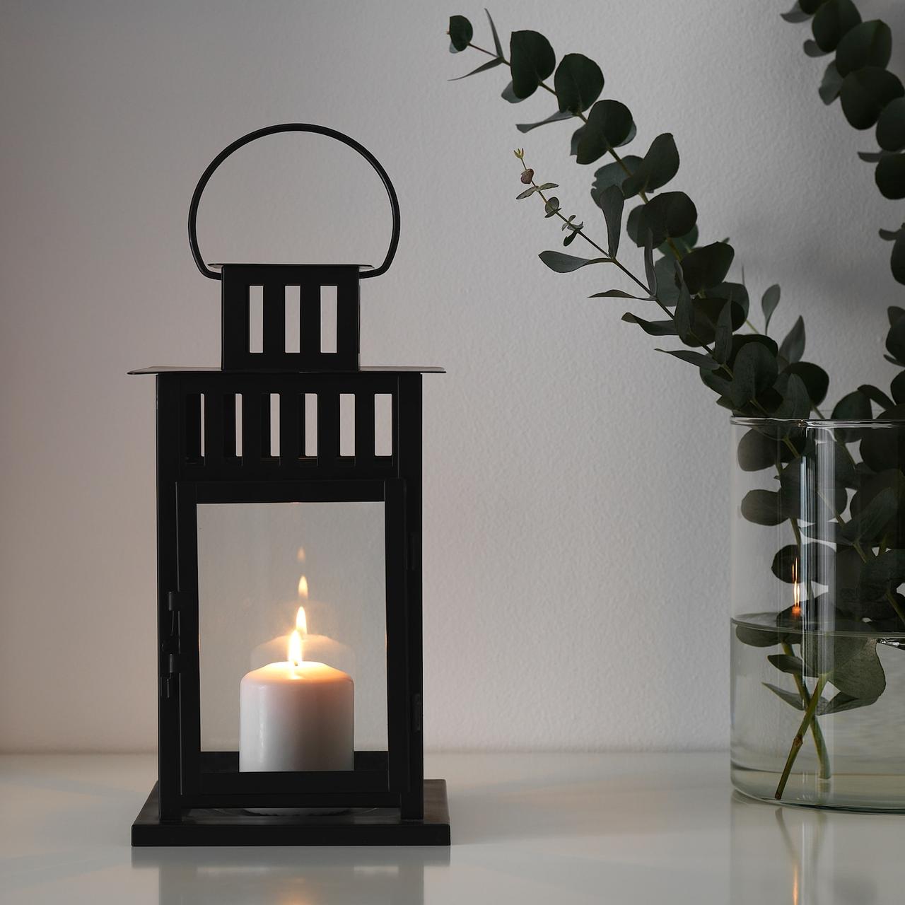 IKEA/ БОРБЮ Фонарь для формовой свечи, д/дома/улицы черный28 см - фото 2 - id-p131535554
