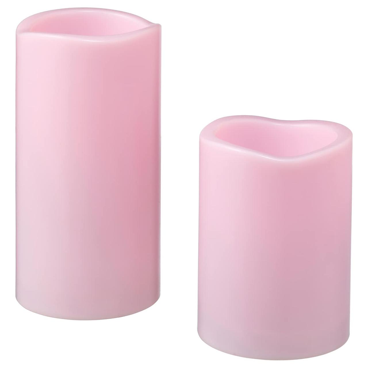 IKEA/ ГОДАФТОН Светодиодная формовая свеча, 2 шт., с батарейным питанием розовый, фото 1