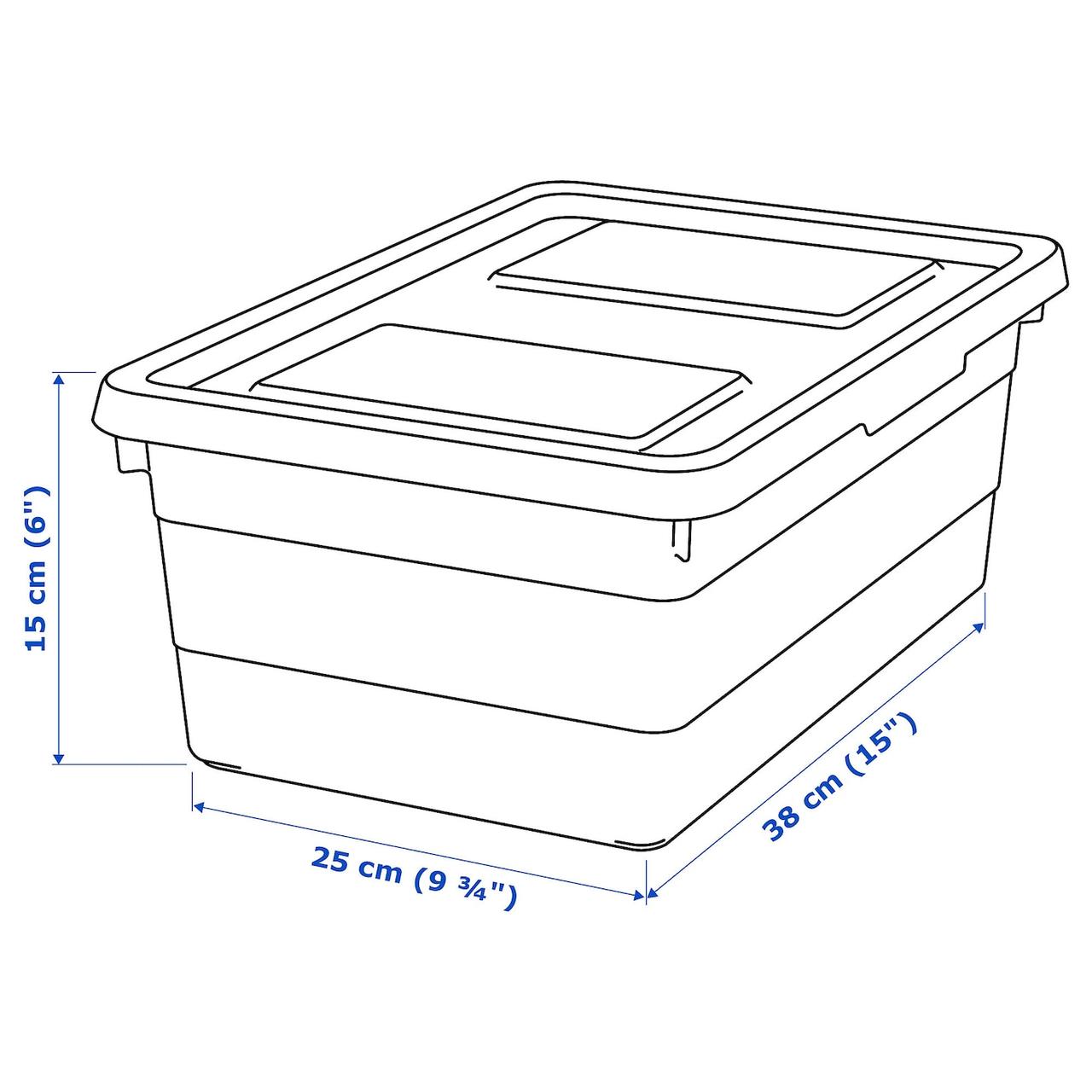 IKEA/ СОККЕРБИТ Контейнер с крышкой, белый38x25x15 см - фото 5 - id-p131535581