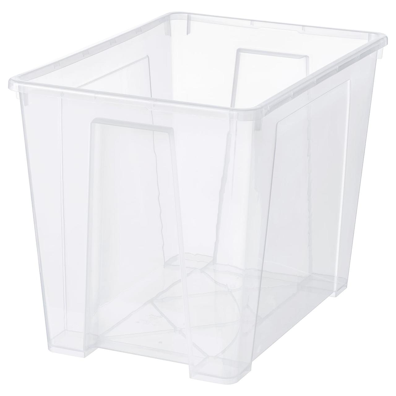 IKEA/ САМЛА Контейнер, прозрачный56x39x42 см/65 л