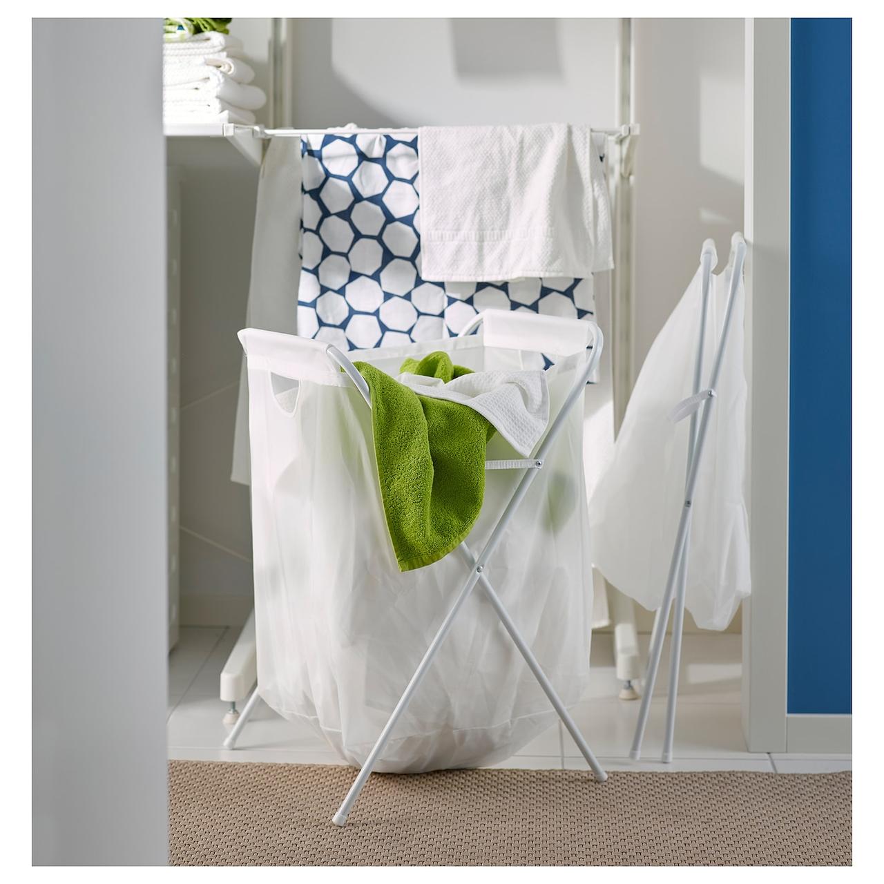 IKEA/ ЭЛЛЬ Мешок для белья на опоре, белый70 л - фото 3 - id-p131530036