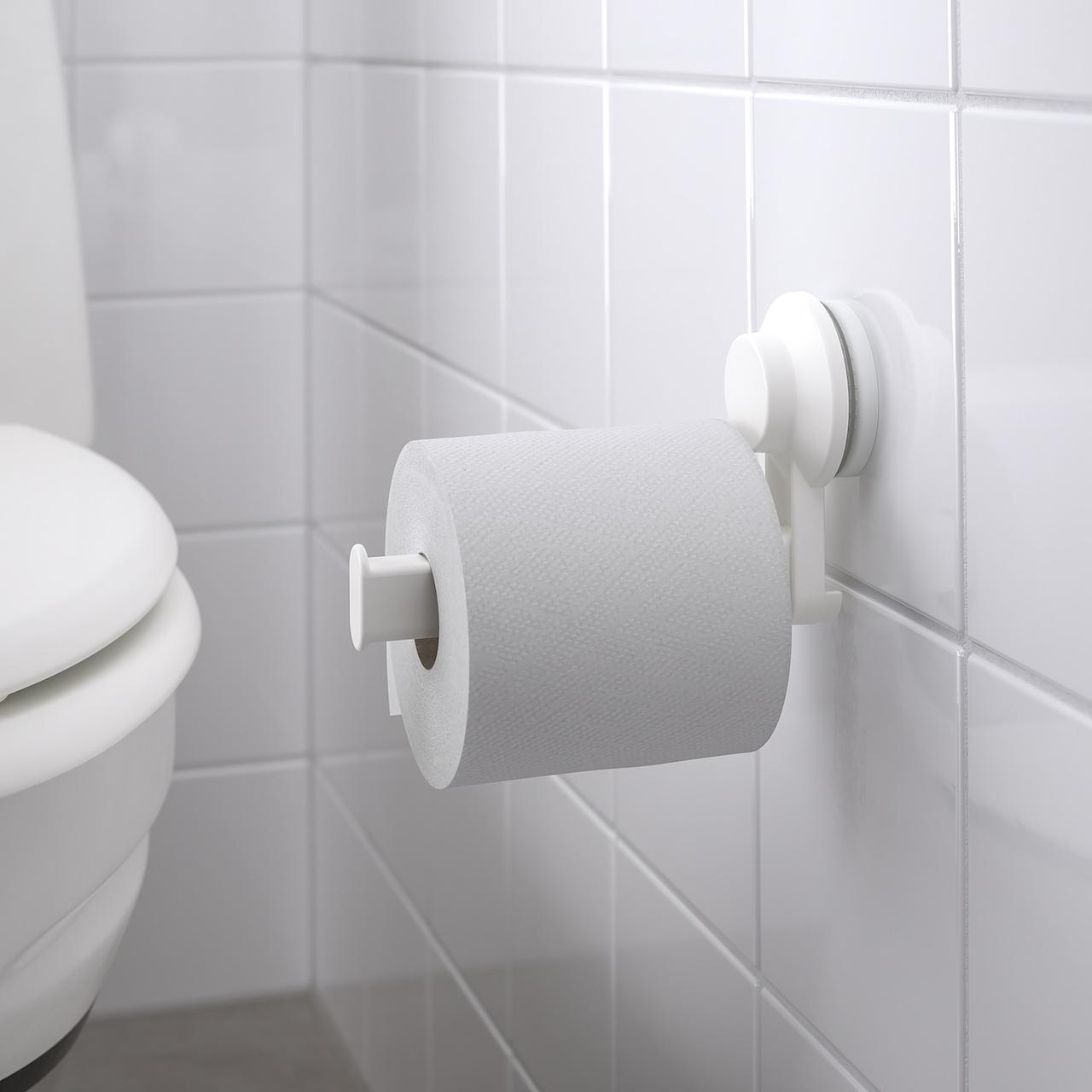 IKEA/ ТИСКЕН Держатель туалетн бумаги н/присоске, белый - фото 5 - id-p131530114