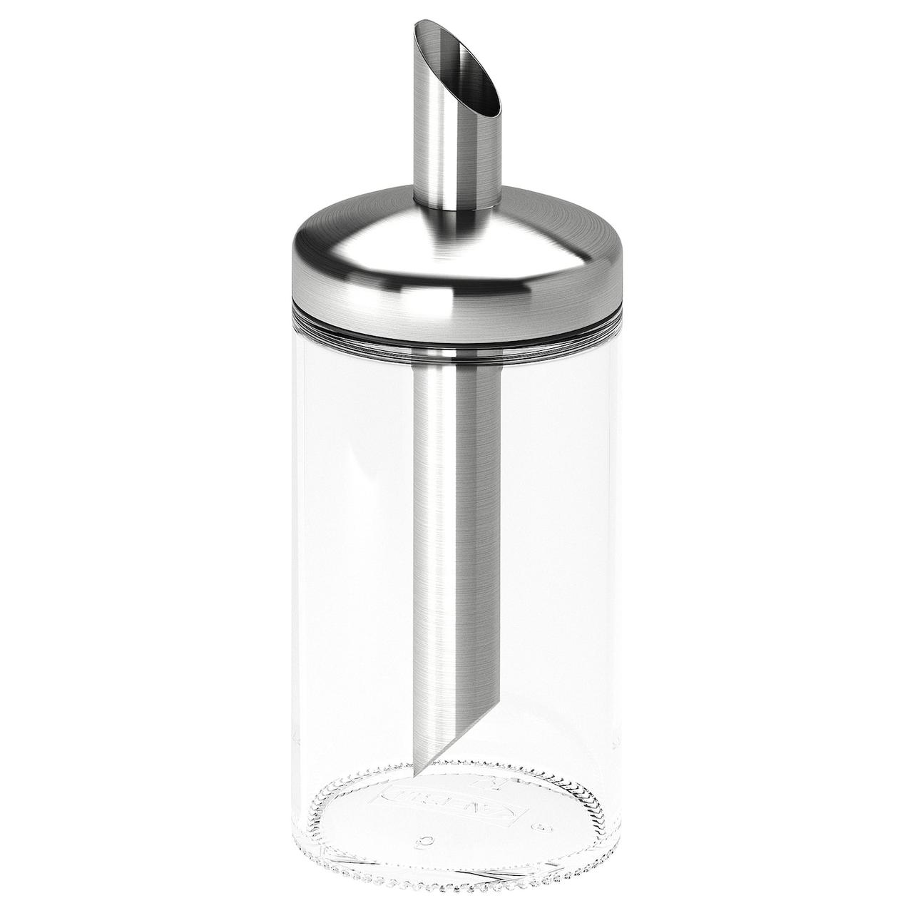 IKEA/ ДОЛЬД Дозатор сахара, прозрачное стекло, нержавеющ сталь15 см - фото 1 - id-p131535846