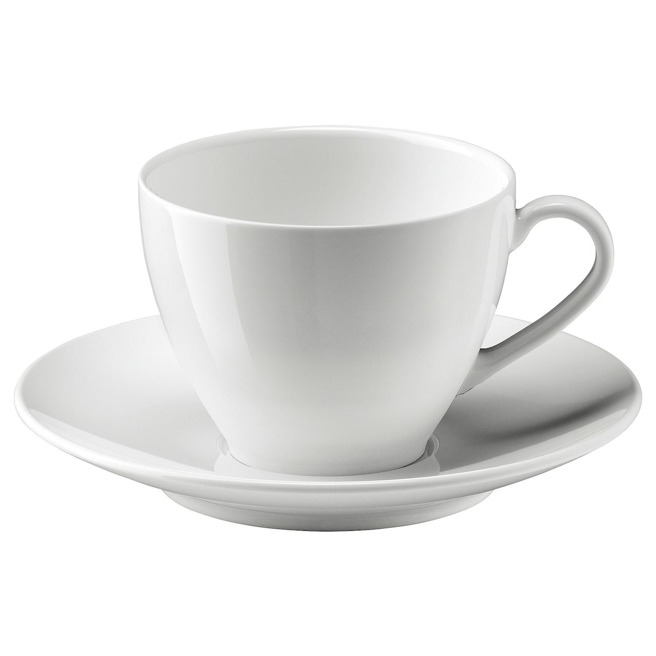 IKEA/  ВЭРДЕРА Чашка кофейная с блюдцем, белый200 мл