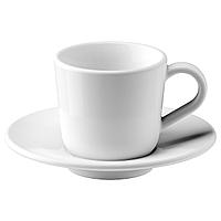 ИКЕА/365+ Чашка для кофе эспрессо с блюдцем, белый60 мл