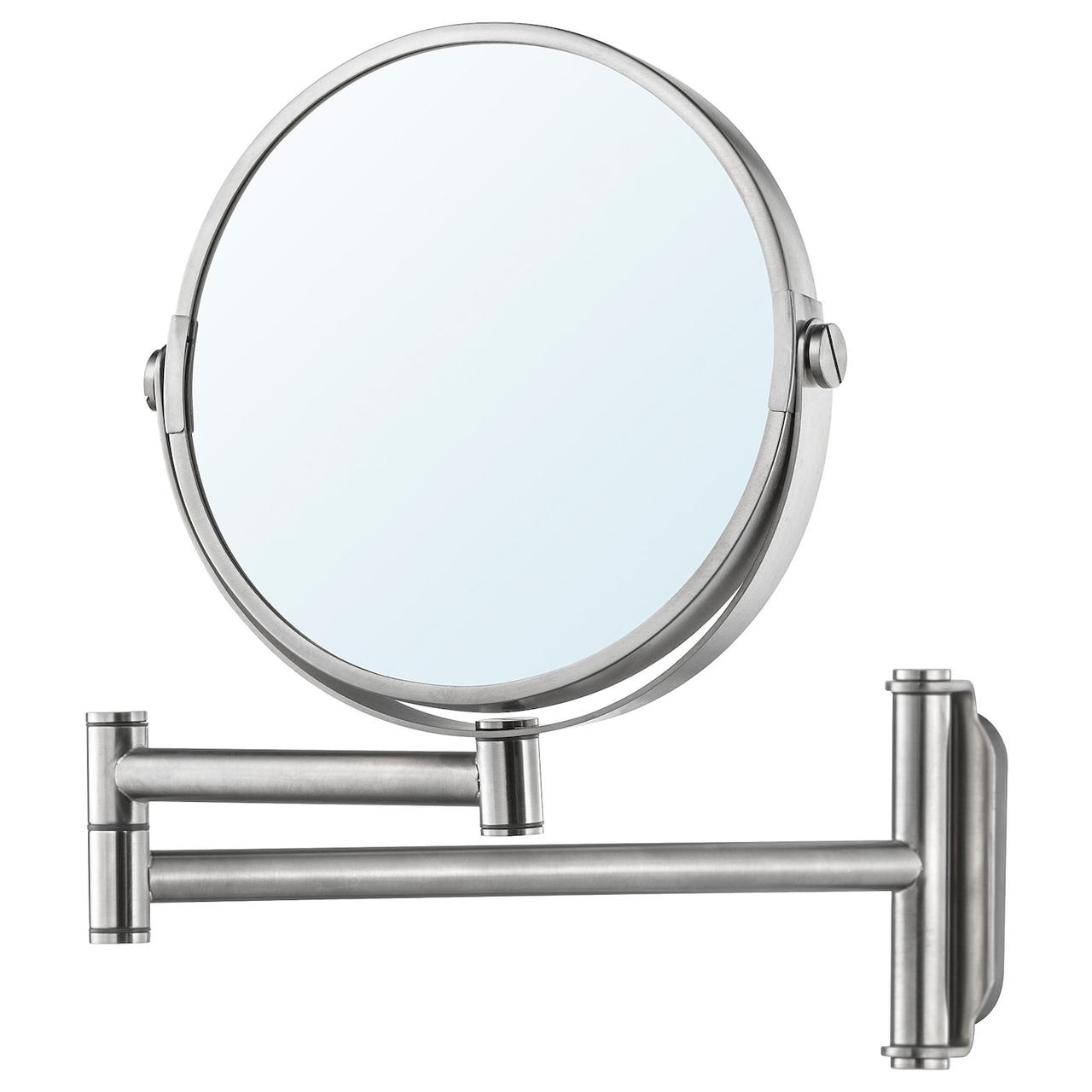 IKEA/  БРОГРУНД Зеркало, нержавеющ сталь3x27 см