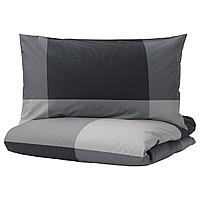 IKEA/ БРУНКРИСЛА пододеяльник и 1 наволочка, черный150х200/50х70см