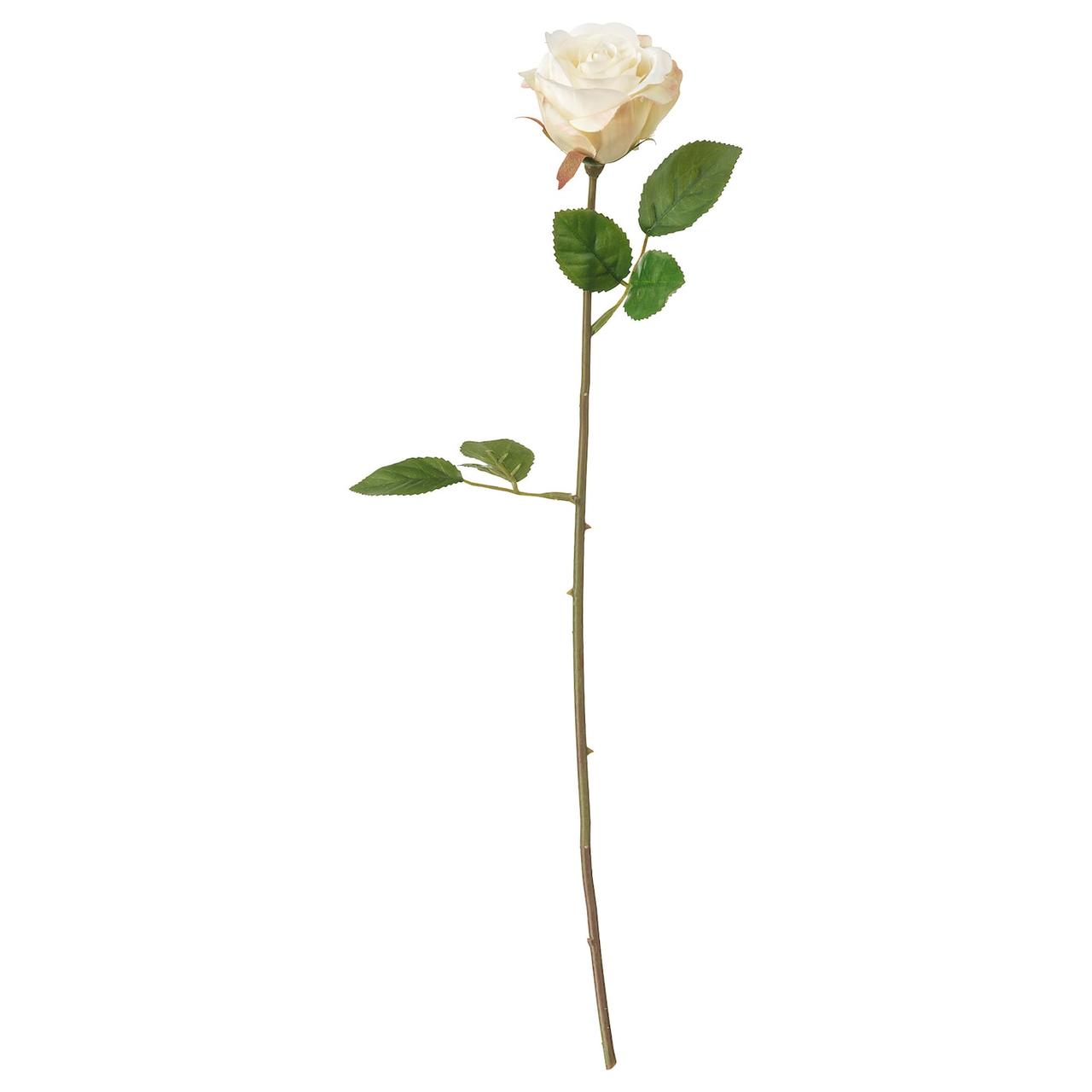 IKEA/  СМИККА Цветок искусственный, Роза, белый52 см