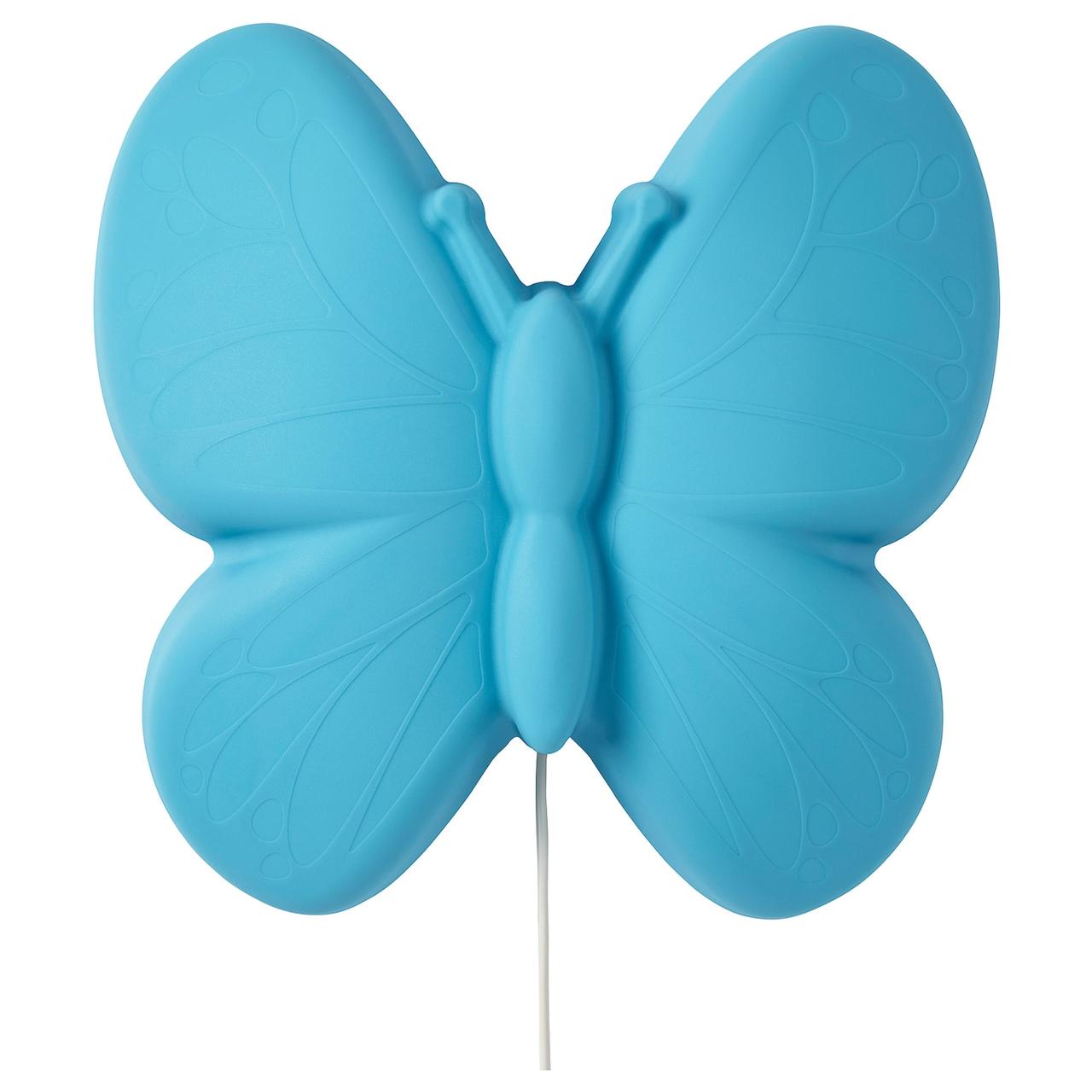 IKEA/ УППЛИСТ Бра, светодиодный, бабочка голубой