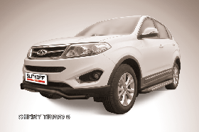 Защита переднего бампера d57 "волна" черная Chery Tiggo 5