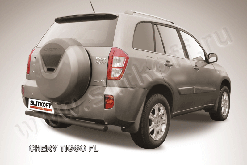 Защита заднего бампера d76 черная Chery Tiggo FL (2013)