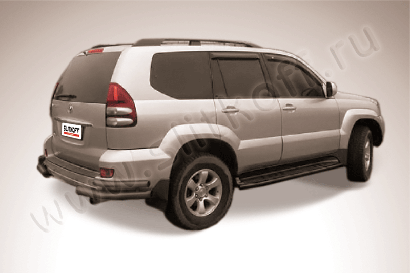 Уголки d76+d42 двойные черные Toyota Land Cruiser Prado (2003)