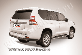 Защита заднего бампера d76+d42 двойная черная Toyota Land Cruiser Prado (2014)