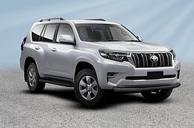 Защита переднего бампера d76 черная Toyota Land Cruiser Prado (2017)