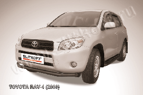 Защита переднего бампера d57 черная Toyota RAV-4 (2006)