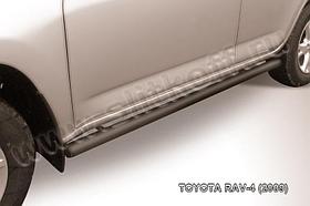 Защита порогов d57 труба черная Toyota RAV4 (2009)
