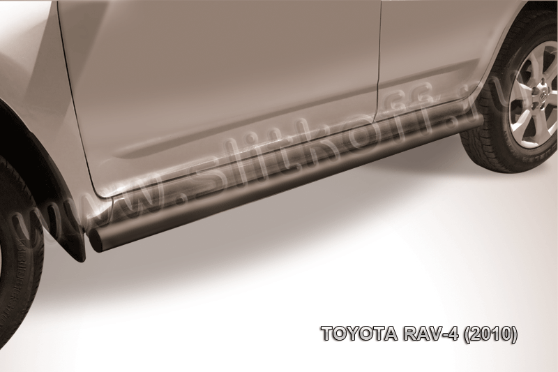 Защита порогов d57 труба черная Toyota RAV-4 (2010)