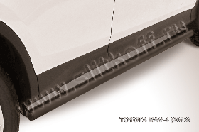 Защита порогов d76 труба черная Toyota RAV-4 (2013)