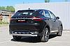 Защита заднего бампера d57+d42 серебристая Haval F7 / Haval F7x, фото 2