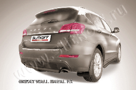 Защита заднего бампера d57 короткая черная Haval H2