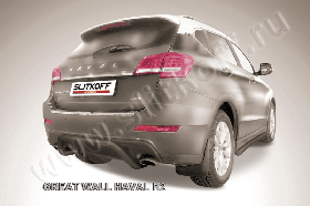 Защита заднего бампера d57 "скоба" черная Haval H2