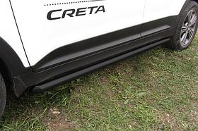Защита порогов d57 труба черная Hyundai CRETA 4WD 2016