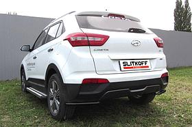 Уголки d42 черные Hyundai CRETA 4WD 2016