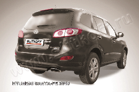 Защита заднего бампера d57 черная Hyundai Santa Fe (2010)