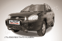 Кенгурятник d57 низкий черный Hyundai Santa Fe Classic (Таганрог)