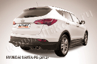 Защита заднего бампера d57 длинная черная Hyundai Santa Fe (2012)