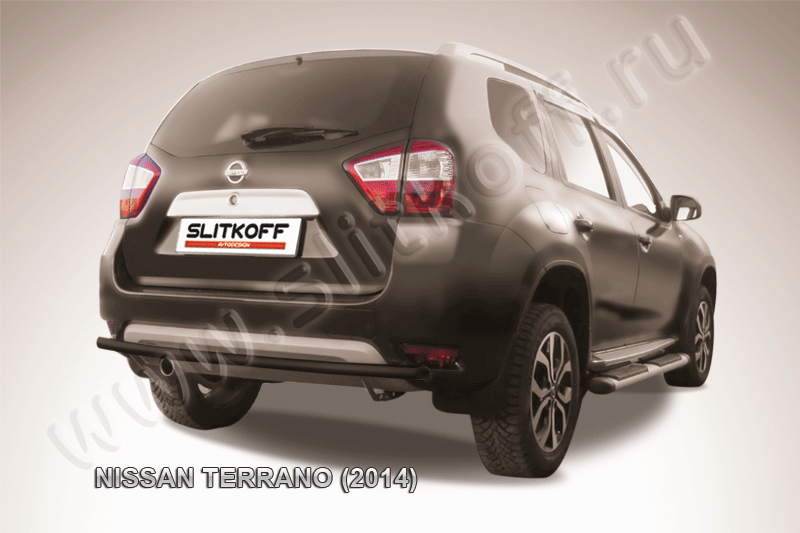 Защита заднего бампера d42 черная Nissan Terrano (2014)