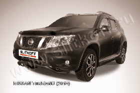 Защита переднего d57 бампера "волна" черная Nissan Terrano (2014)