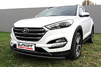 Защита переднего бампера d42 черная Hyundai Tucson 4WD (2015)