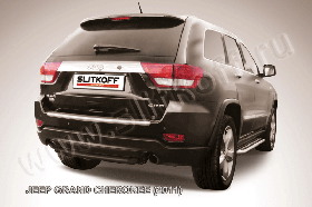 Защита заднего бампера d57 короткая черная JEEP Grand Cherokee (2011)