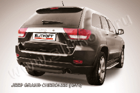 Защита заднего бампера d76 короткая черная JEEP Grand Cherokee (2011)