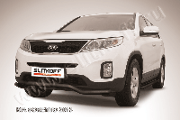 Защита переднего бампера d57 "волна" черная KIA Sorento (2013)