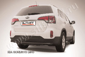 Защита заднего бампера d57 радиусная черная KIA Sorento (2013)