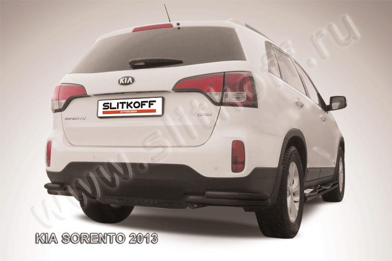 Уголки d57+d42 двойные черные KIA Sorento (2013)