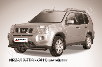 Защита переднего бампера d76 черная Nissan X-Trail (2011) Рестайлинг