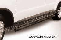 Защита порогов d76 с проступями черная Volkswagen Tiguan (2011)