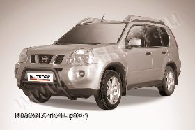 Кенгурятник d57 низкий черный Nissan X-TRAIL (2007)