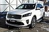 Защита переднего бампера d57+d42 двойная серебристая KIA Sorento Prime (2017), фото 2