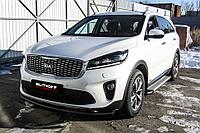 Защита переднего бампера d57 черная KIA Sorento Prime (2017)