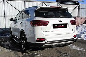 Защита заднего бампера d57 черная KIA Sorento Prime (2017)