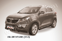 Кенгурятник d57 низкий "мини" черный KIA Sportage (2010)